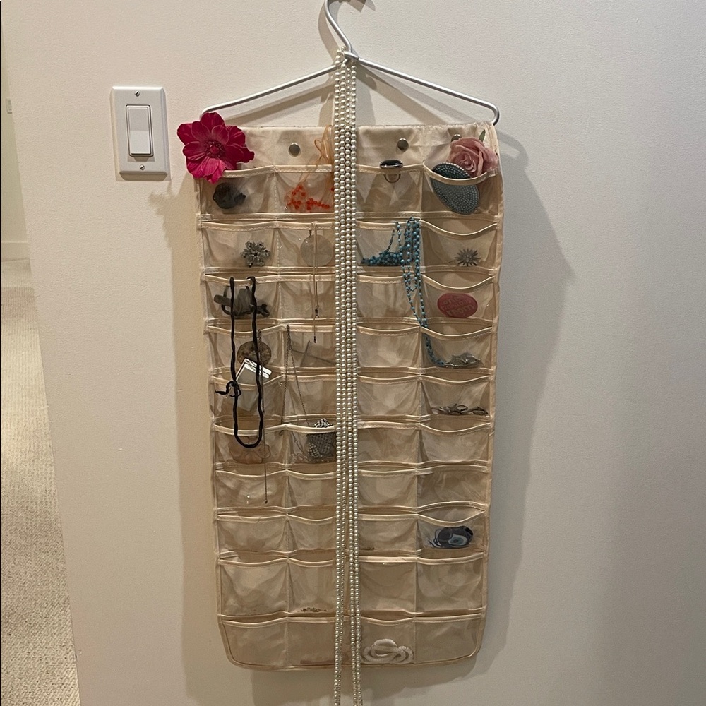 Hanging Beige Jewelry Organizer